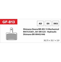 brzdové destičky  GF 813 AD MTB SHIMANO (bez pružinky, pérka, závlačky)                                                                                                                                                                                   