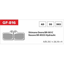 brzdové destičky  GF 816 AD MTB SHIMANO (bez pružinky, pérka, závlačky)                                                                                                                                                                                   