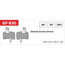 brzdové destičky  GF 830 AD MTB DIATECH  (bez pružinky, pérka, závlačky)                                                                                                                                                                                  
