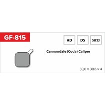 brzdové destičky  GF 815 AD MTB CANNONDALE (bez pružinky, pérka, závlačky)                                                                                                                                                                                